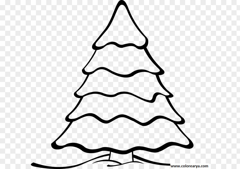 Christmas Eve Symmetry Tree Line Drawing PNG