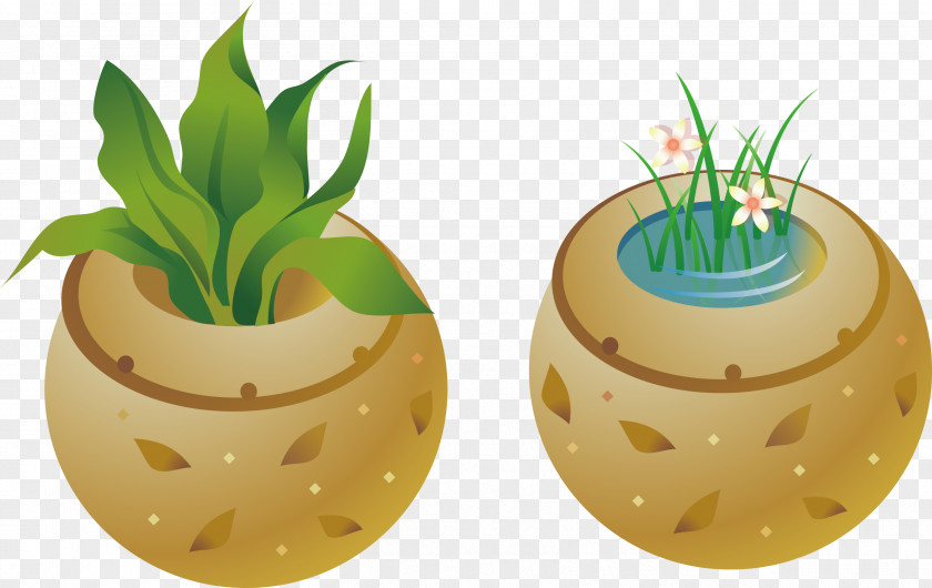 Pots Of Plants Flowerpot Symbol Icon PNG