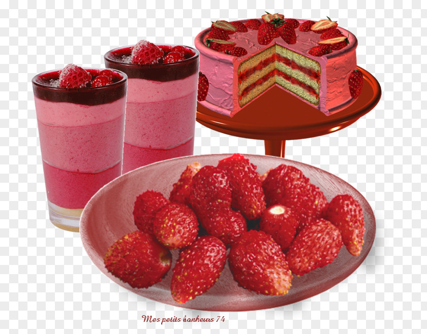 Strawberry Panna Cotta Food Dessert Drawing PNG