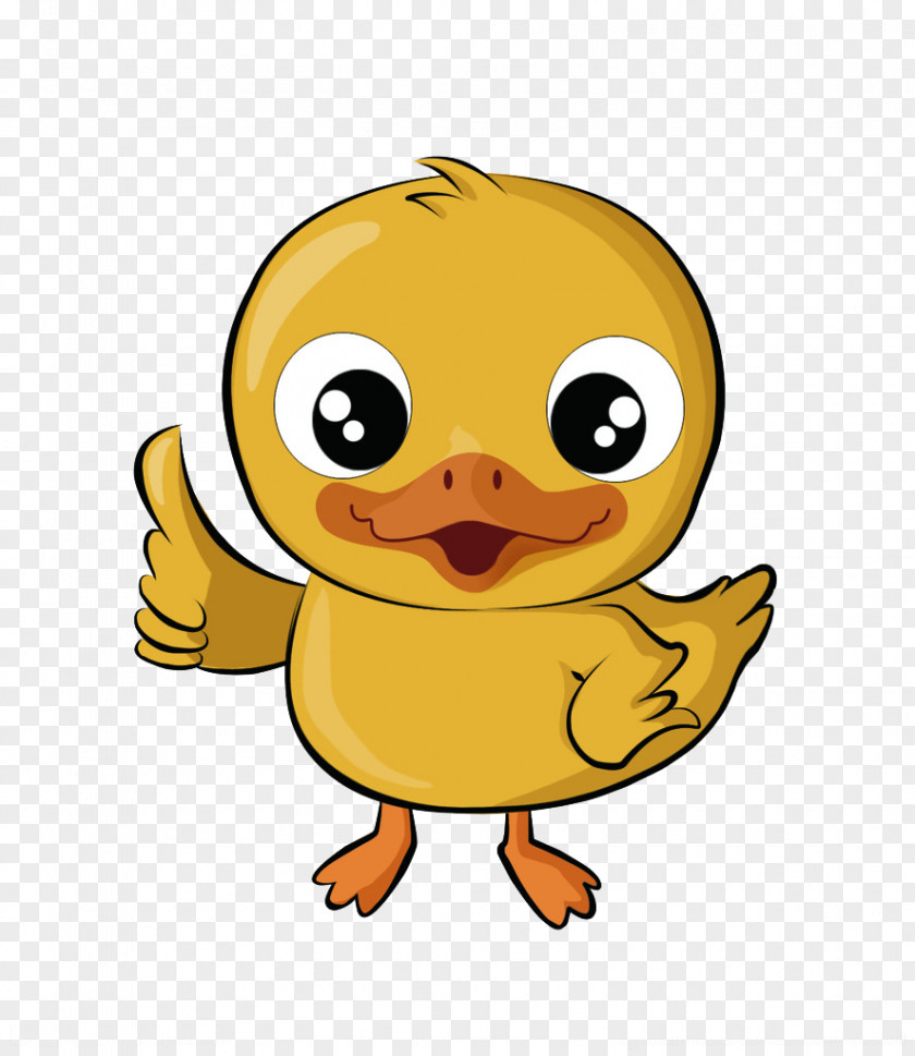 Cute Little Yellow Duck Cartoon PNG