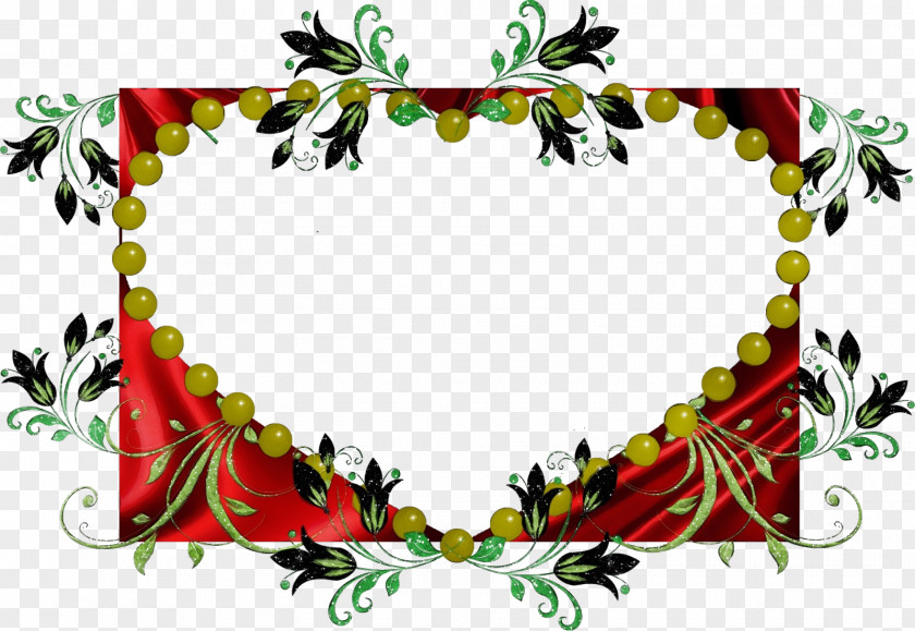 Flower Ornament Watercolor Wreath PNG