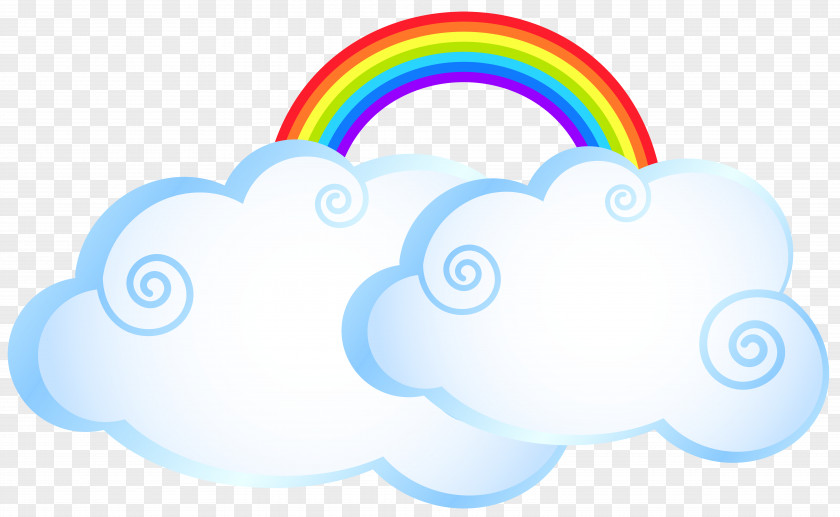 Rainbow With Clouds Transparent Clip Art Image Cloud Cartoon PNG