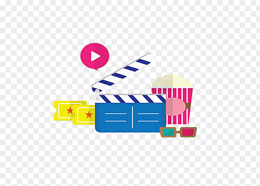 This Cartoon Brand Popcorn Movie Tickets Logo Film Clapperboard PNG