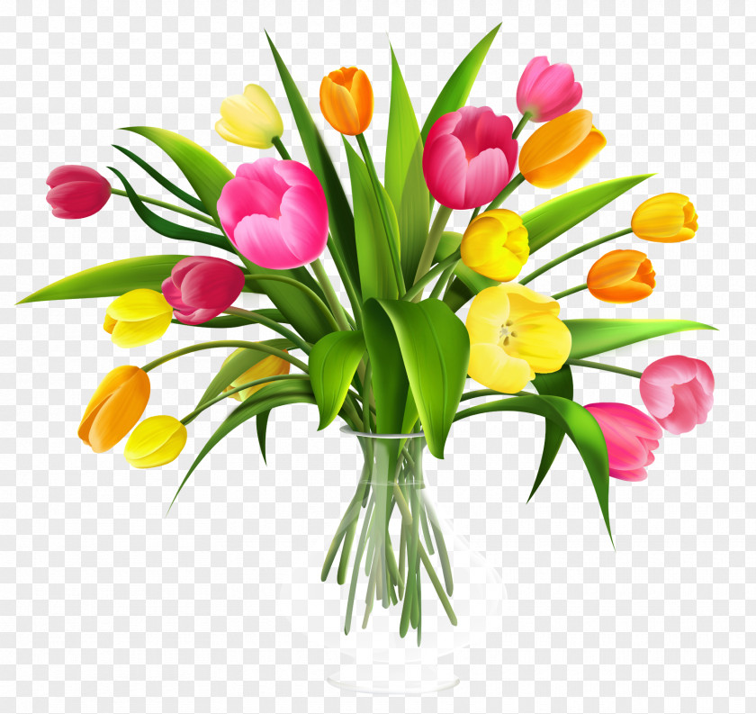 Vase With Tulips Clipart Tulip Flower Bouquet Clip Art PNG