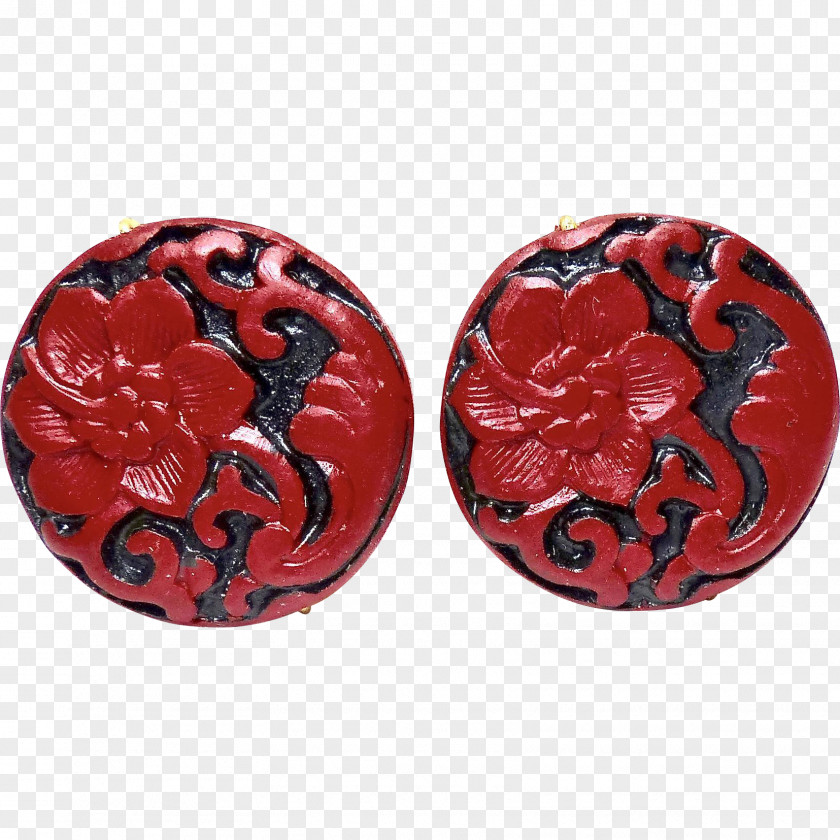 Carving Earring Red Jewellery Cinnabar Barnes & Noble PNG
