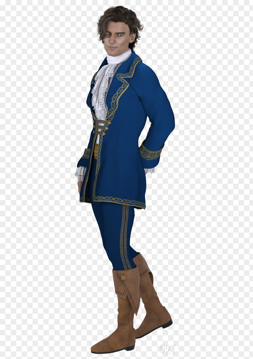 Charming Prince Costume Electric Blue PNG