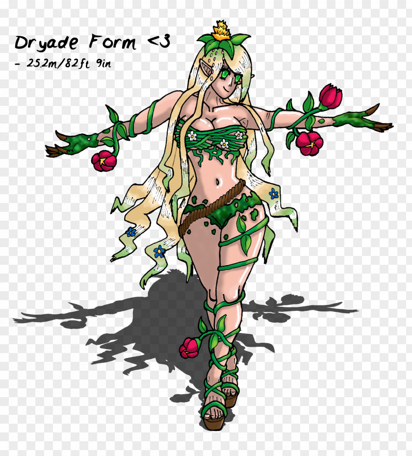 Dryad Flowering Plant Costume Design Clip Art PNG