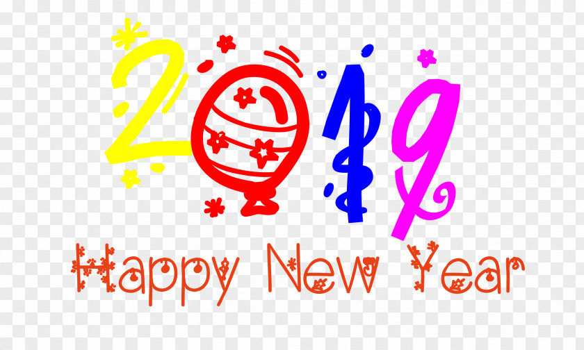 Happy New Year Thin Text Transparent . PNG
