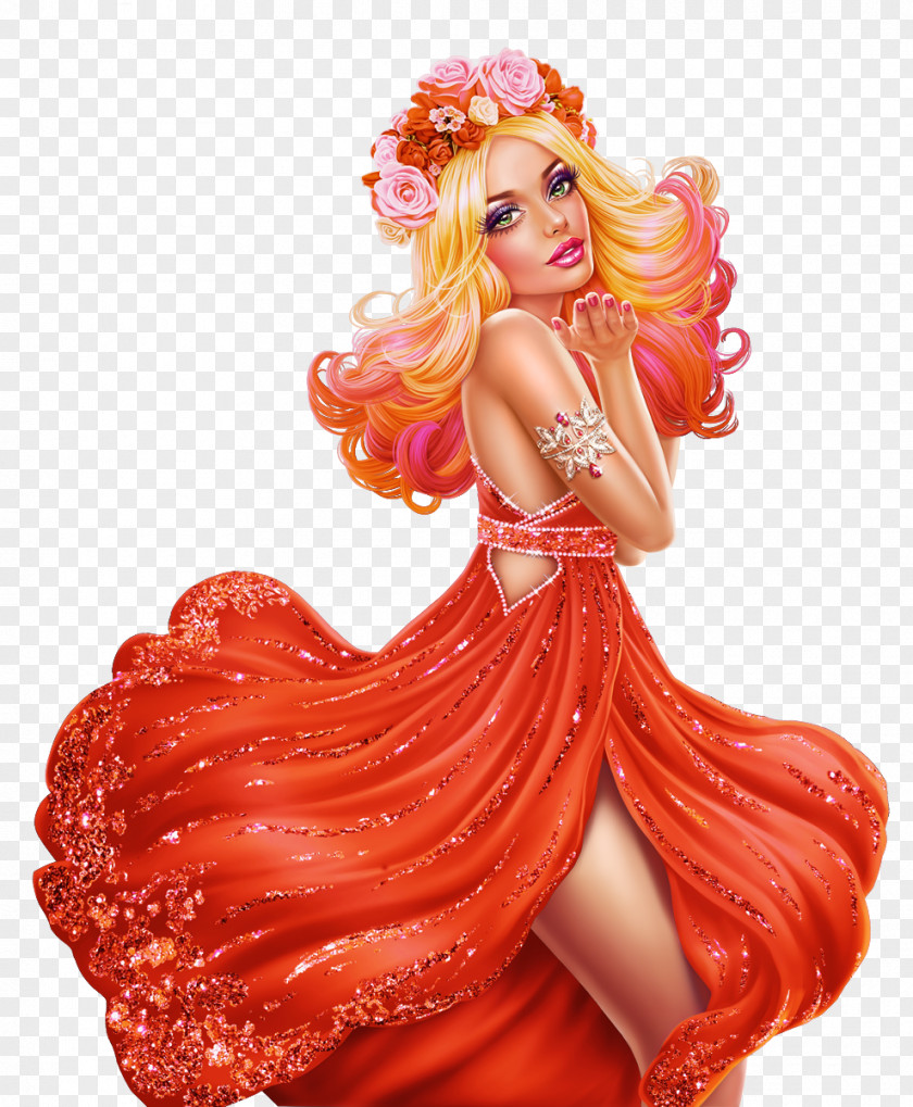 Gown Dress Orange PNG