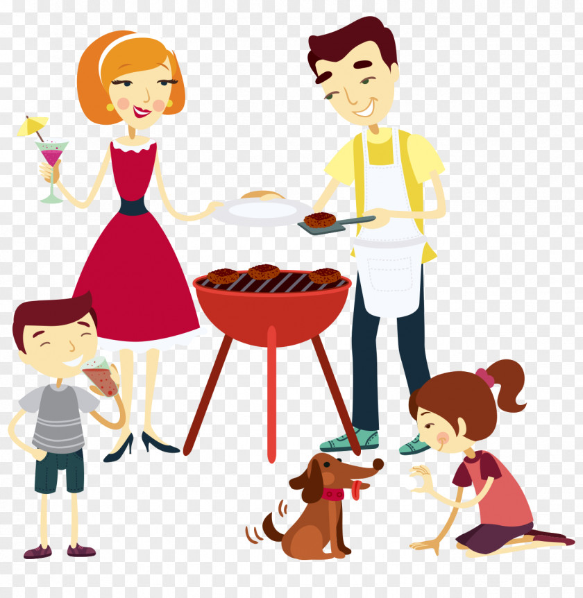Grill Cartoon Barbecue Churrasco Family PNG
