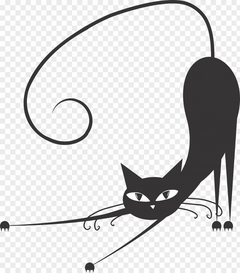 Handmade Black Cat Clip Art PNG