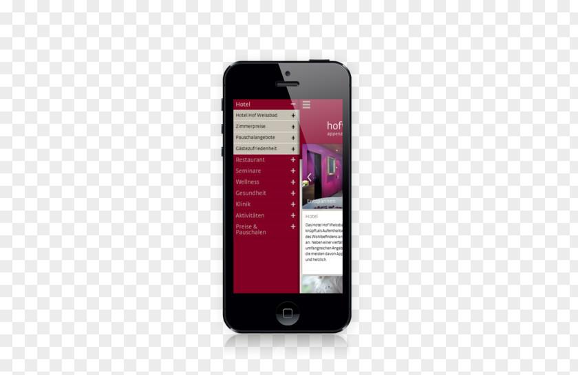 Smartphone Feature Phone Hotel Hof Weissbad Responsive Web Design PNG