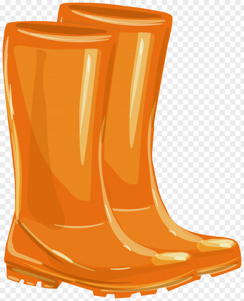 Snow Boot Shoe Orange PNG
