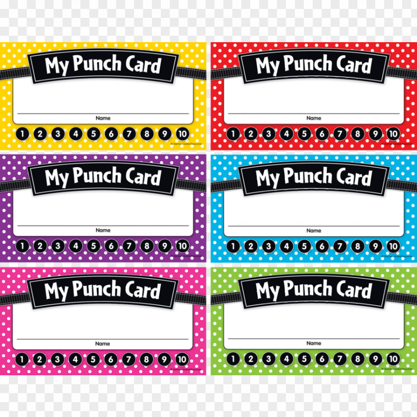 Teacher Punched Card Paper Index Cards Ticket Punch PNG