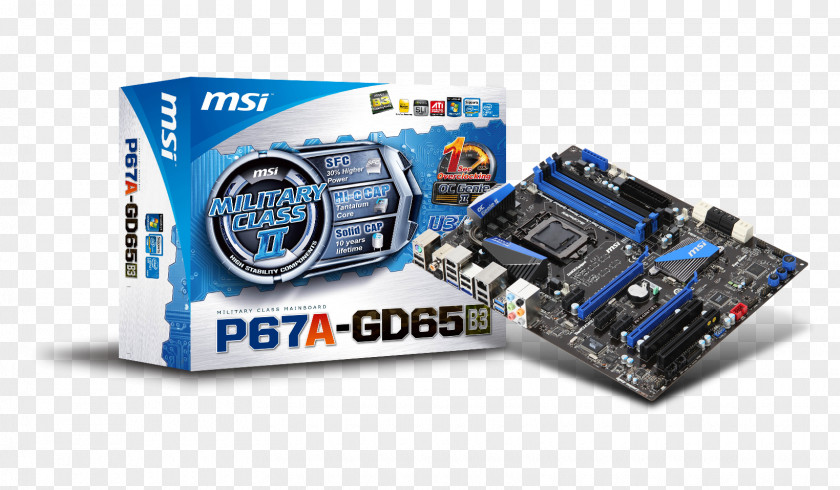 LGA 1155 Motherboard MSI P67A-GD55 Intel P67 PNG