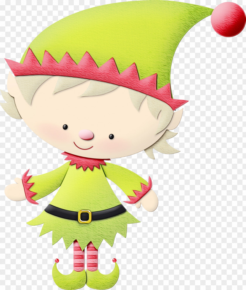 Happy Pink Christmas Elf PNG