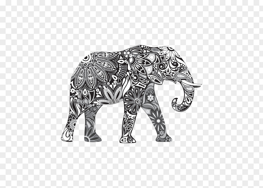 Metal Blackandwhite Indian Elephant PNG
