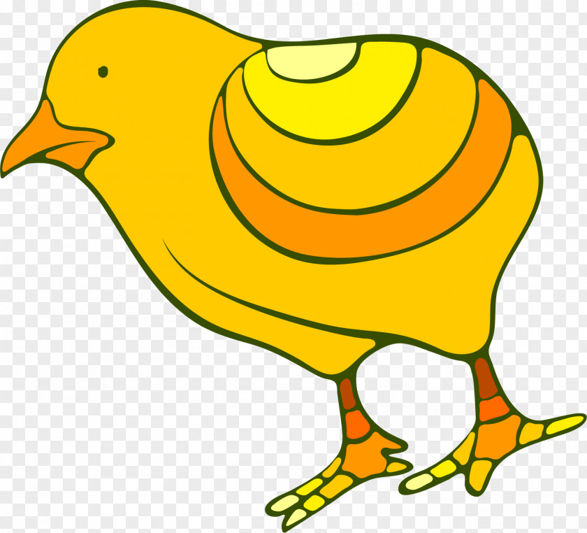 Painted Yellow Chicken Clip Art PNG