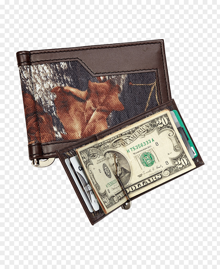 Wallet Money Clip Leather Camouflage Pocket PNG