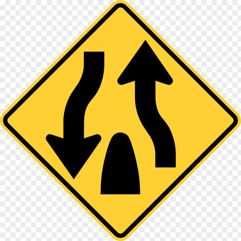 Road Sign Highway Warning Lane PNG