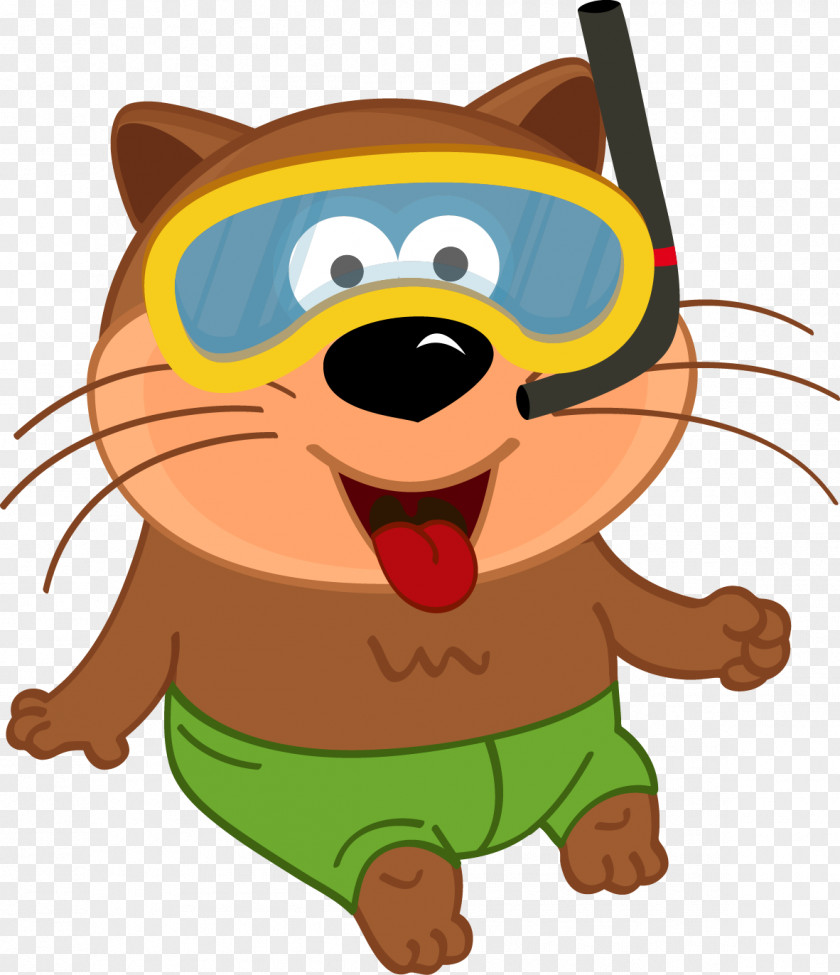 Vector Cartoon Cat With Goggles Dog My Super Magic Painting Book Clip Art PNG