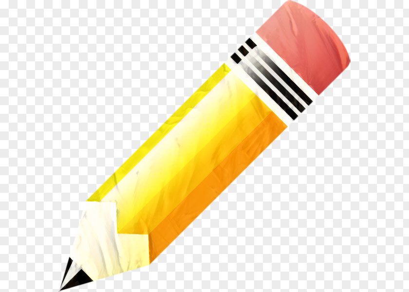 Yellow Eraser Pencil Cartoon PNG