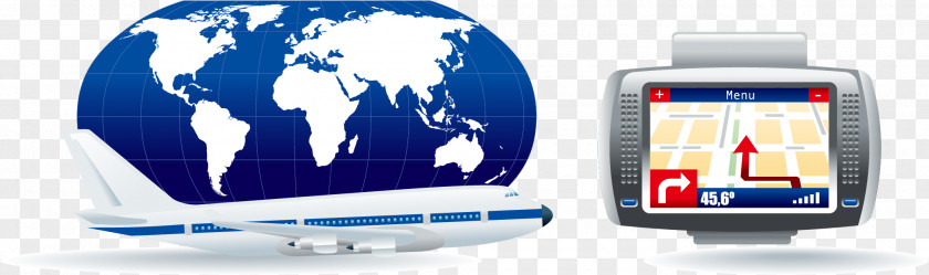 Aircraft Map Vector Elements Airplane World Globe PNG
