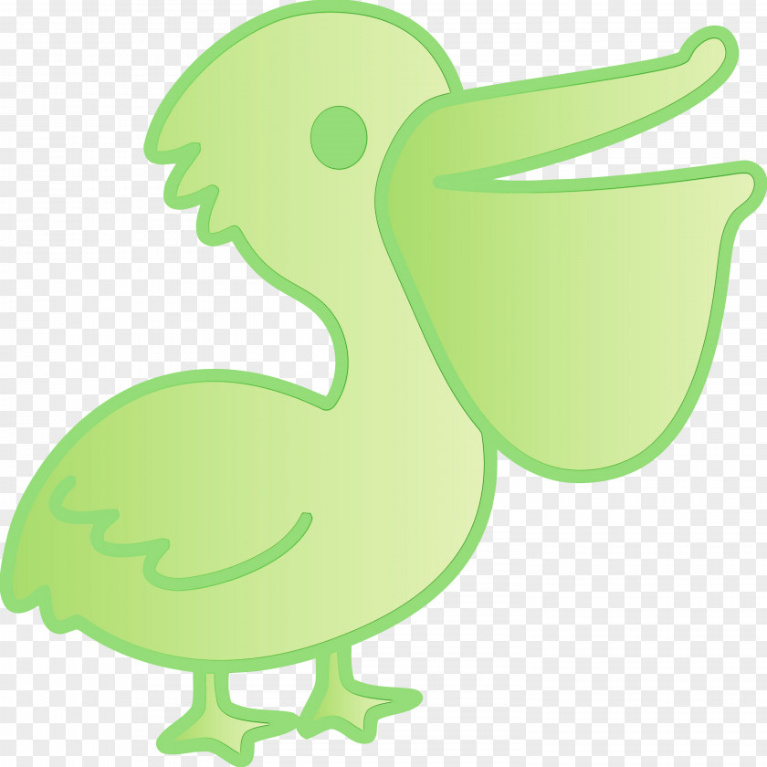 Green Cartoon Bird Beak PNG