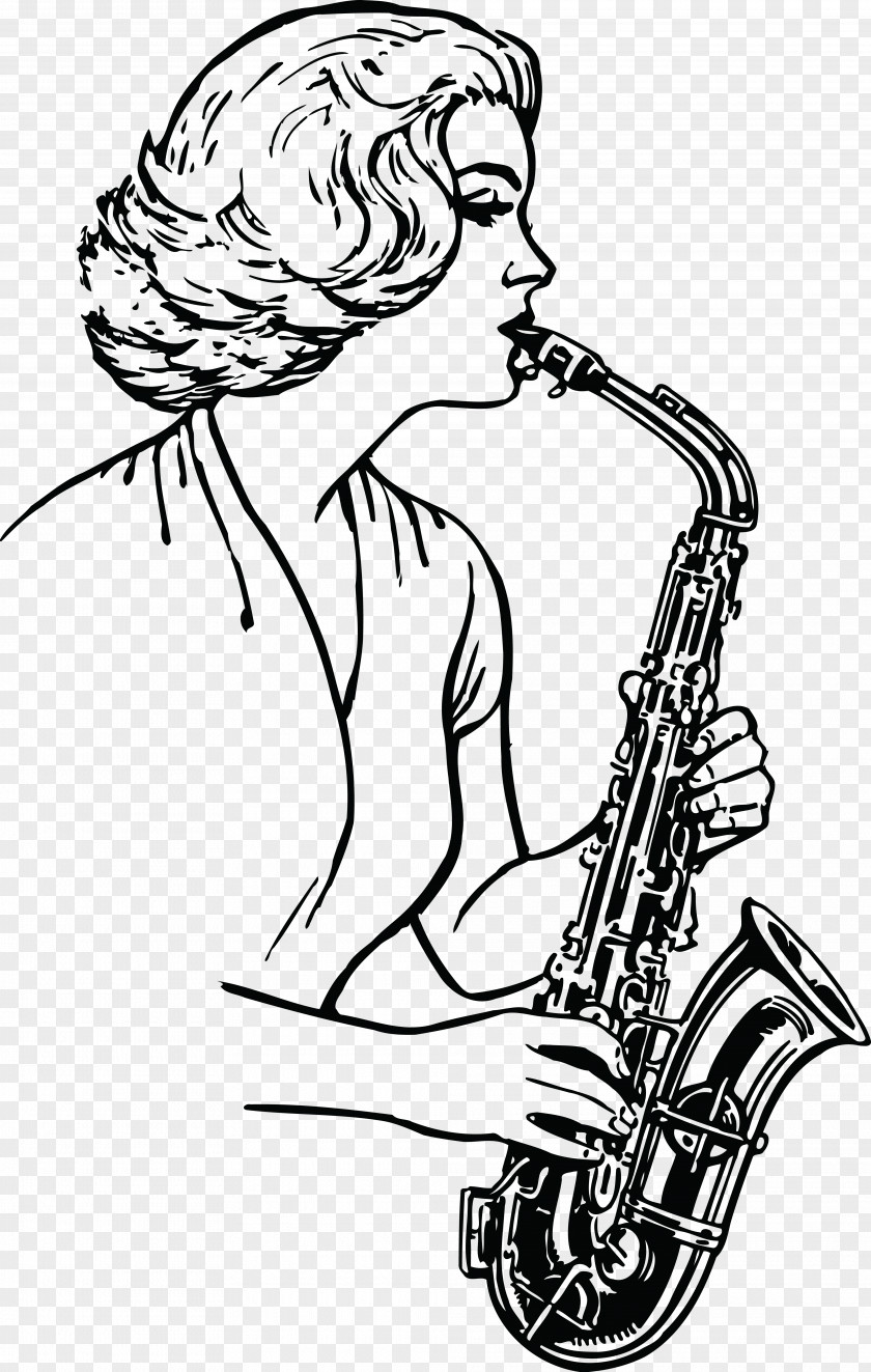 Saxophone Drawing Musical Instruments Brass PNG