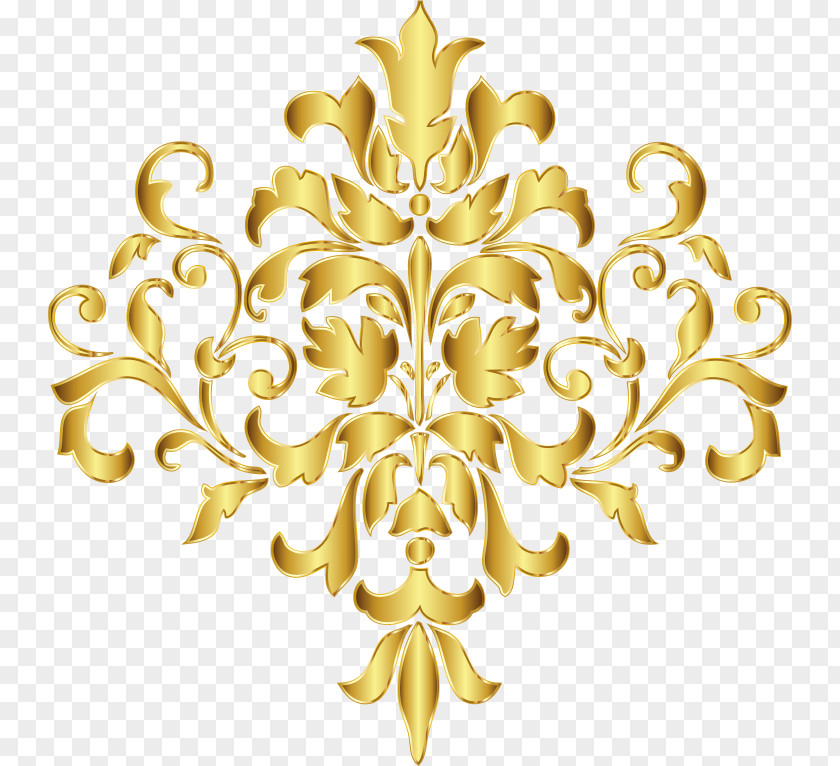 Gold Background Damask Clip Art PNG