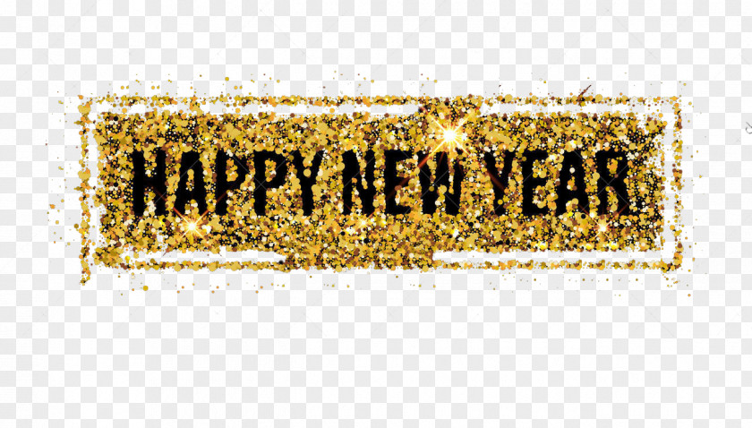 Happy,New,Year Gold Sequin PNG