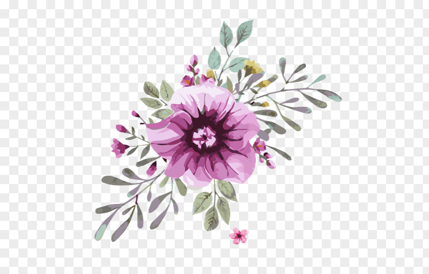 Design Floral Watercolor Painting PNG