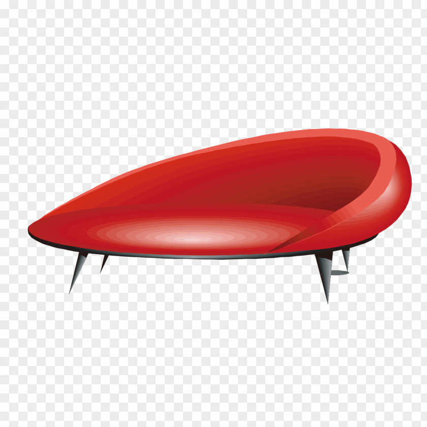 Red Circular Seat Table Chair PNG