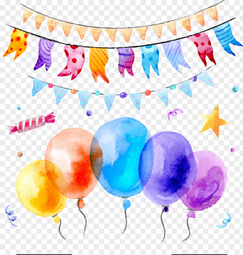 Vector Colored Balloons And Pull The Flag Color Icon PNG