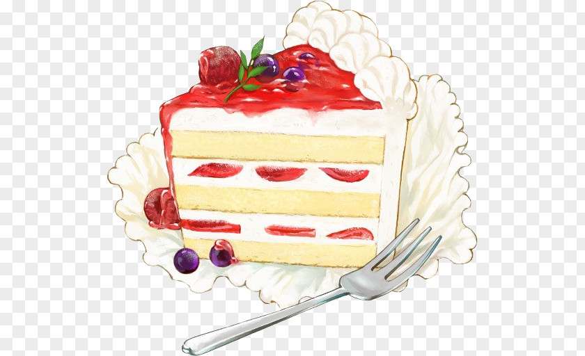 Cake Strawberry Cream Shortcake Dessert PNG
