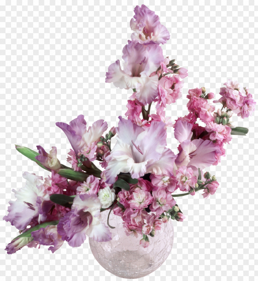 Lilac Gladiolus Vase Flower Bouquet Desktop Wallpaper PNG