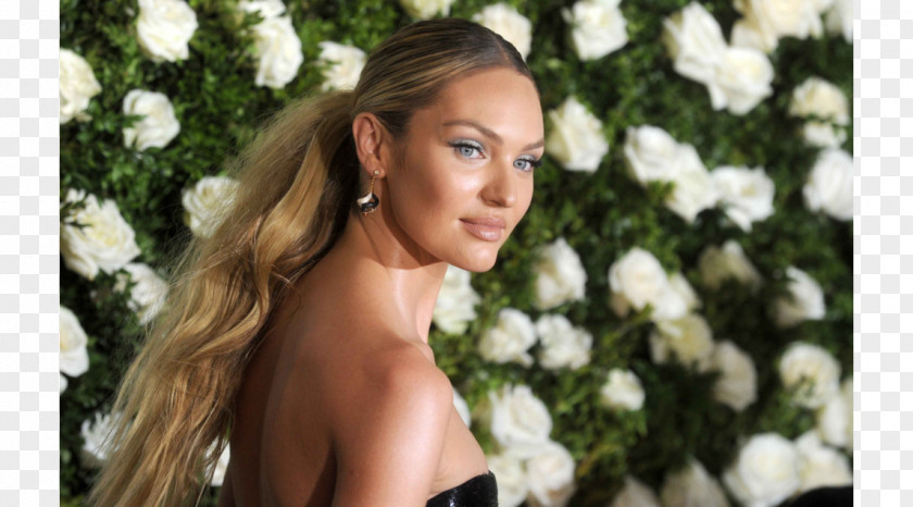 Candice Swanepoel Blond Model Hairstyle Ponytail PNG