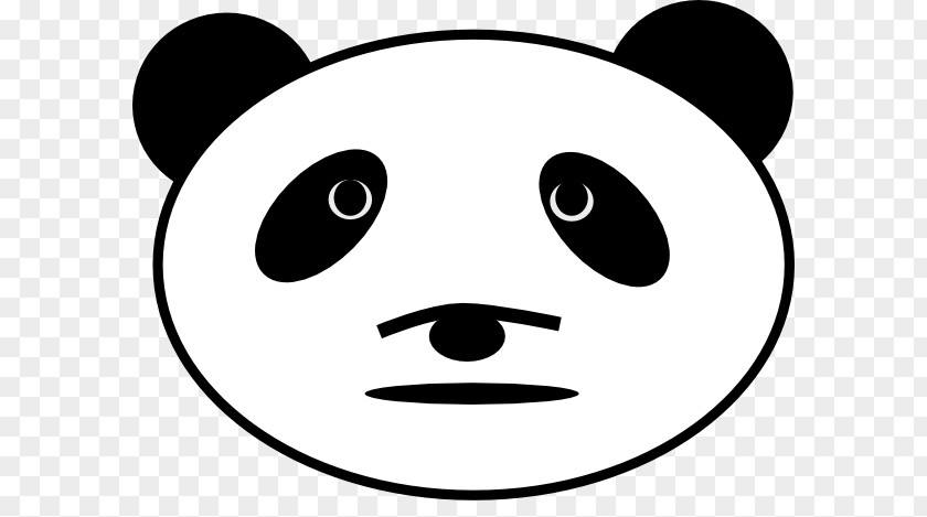 Sad Face Outline Giant Panda American Black Bear Red Clip Art PNG