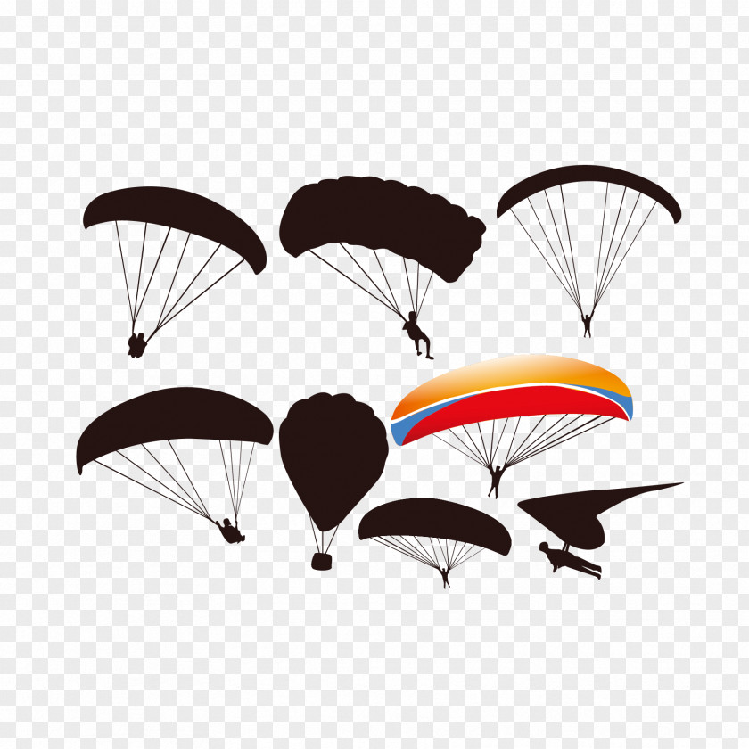 Vector Parachute Parachuting Extreme Sport PNG