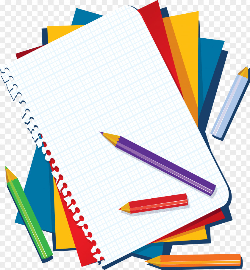 School Colored Pencil Book Clip Art PNG