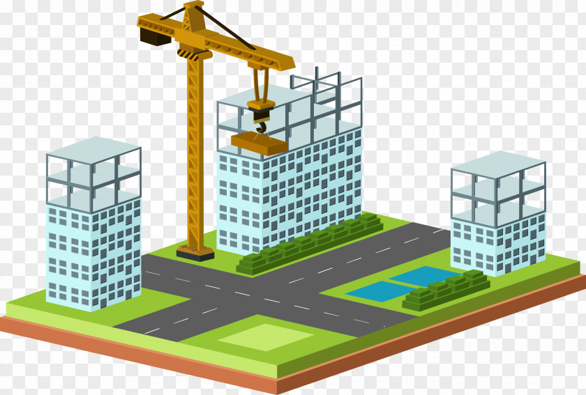 Vector Painted Construction Of Buildings Architectural Engineering Building Material Architecture PNG