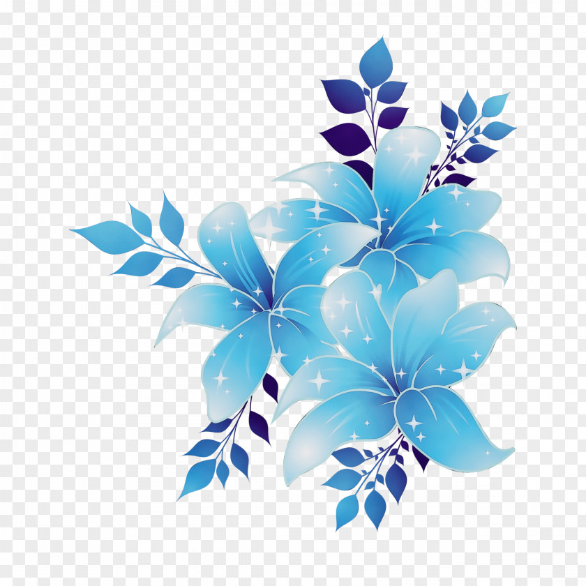 Petal Plant Blue Turquoise Leaf Flower PNG