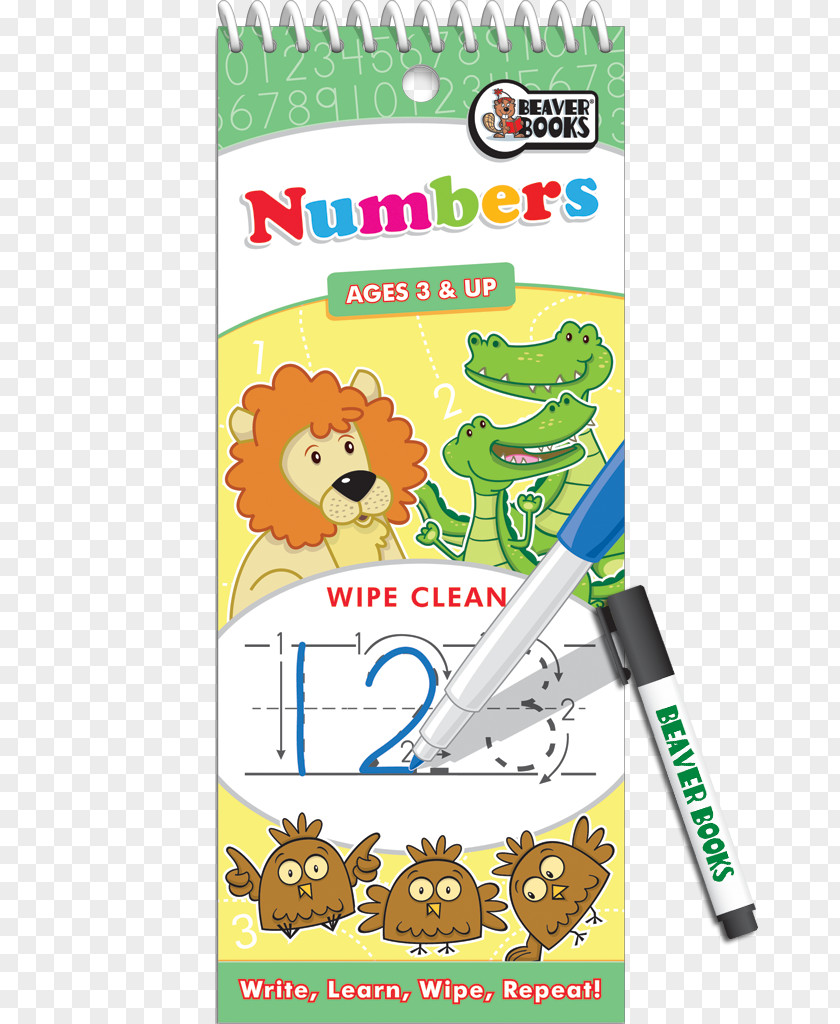 Numbers 123 Wipe Clean Paperback Book Toy Font PNG