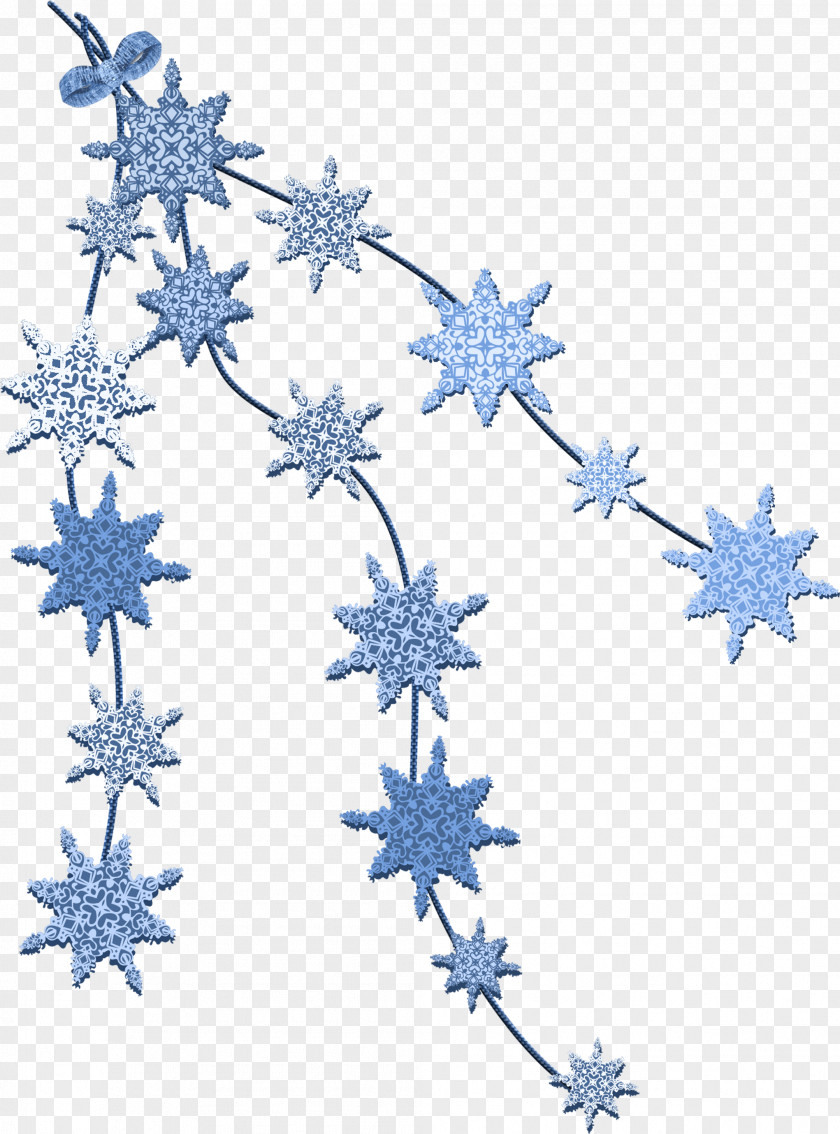 Beautiful Blue Snowflake Pattern PNG