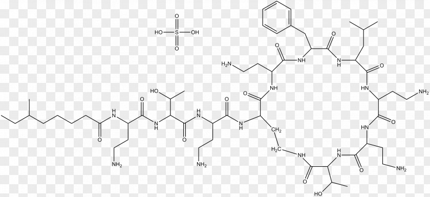 Drugs Polymyxin B Bacteria Antibiotics Structure PNG