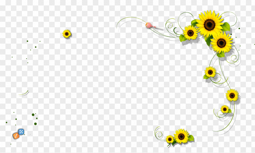 Little Sunflower Border Clip Art PNG