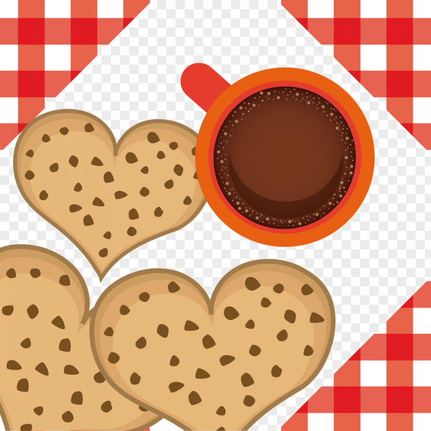 Love Cookies With Coffee Cup PNG