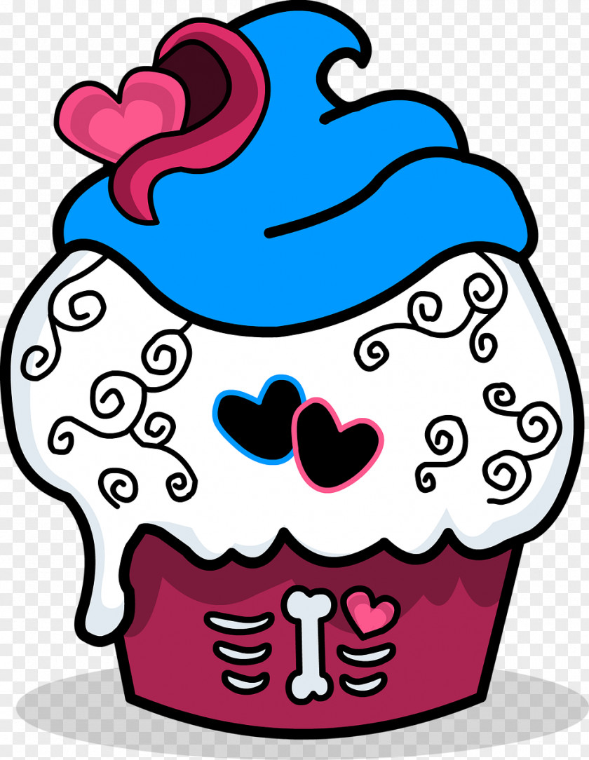 Sugar Cupcake Calavera Clip Art PNG