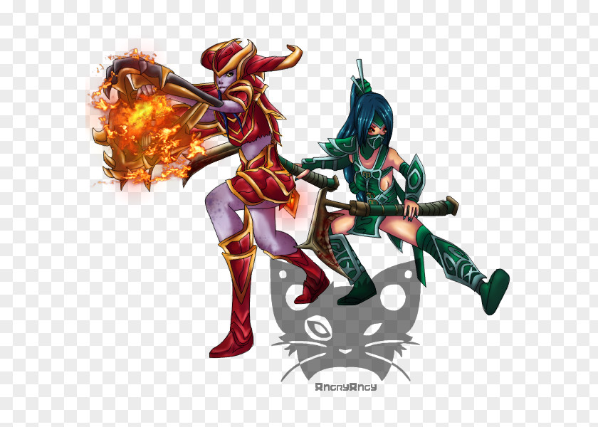 Akali Shyvana Art League Of Legends Illustration PNG