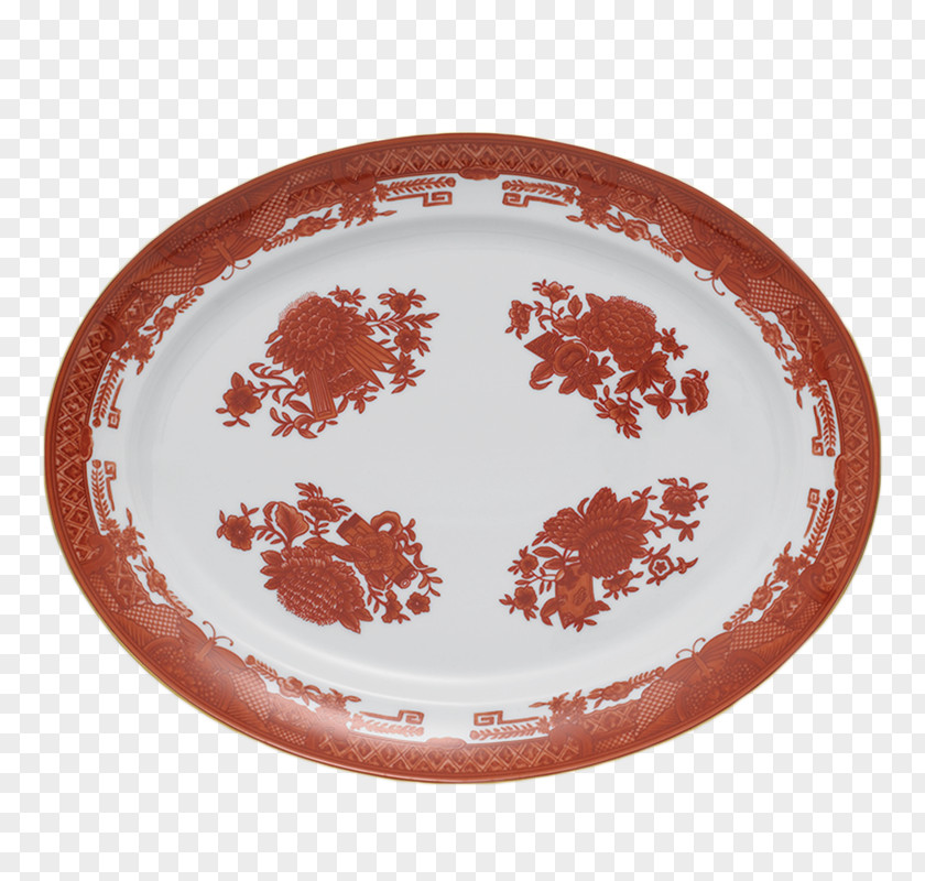 Japanese Tableware Platter Mottahedeh & Company Oval Cinnabar PNG